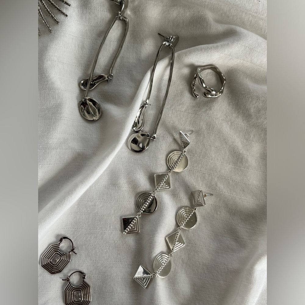 LUV AJ SILVER EARRINGS CULT GAIA 8 OTHER REASONS FREE PEOPLE ANTHROPOLOGIE BOHO - Picture 8 of 12